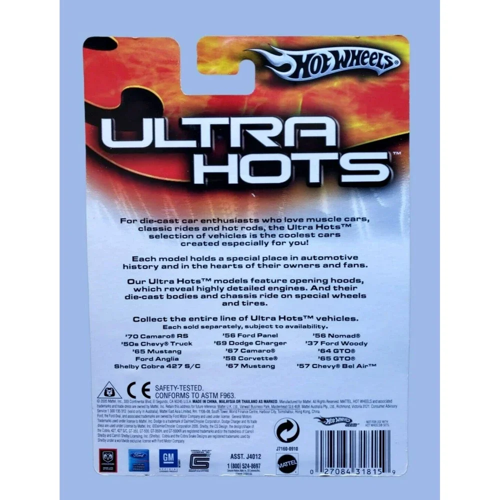2005 Hot Wheels Ultra Hots '55 Chevy Panel Black Blue 1:64 Real Riders Die-Cast